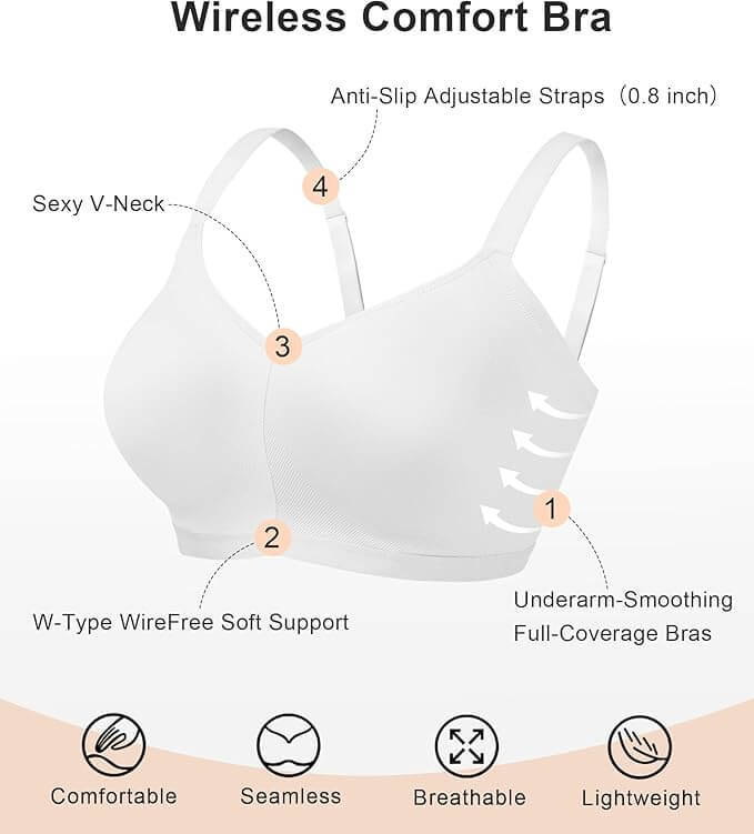 SHAPEDY Seamless Lightly Lined Wireless Bra
