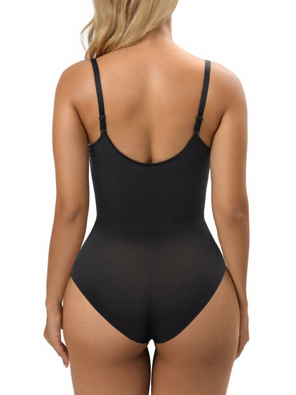 SHAPEDY Lace Seamless Adjustable Straps Tummy Control Brief Bodysuit