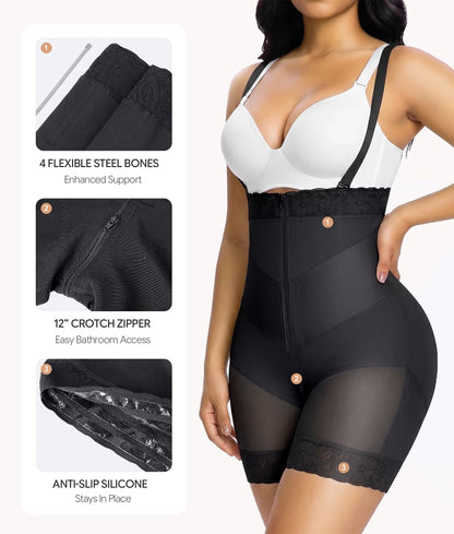 SHAPEDY V-Shaped Strapless Shaper Shorts with Removable Straps