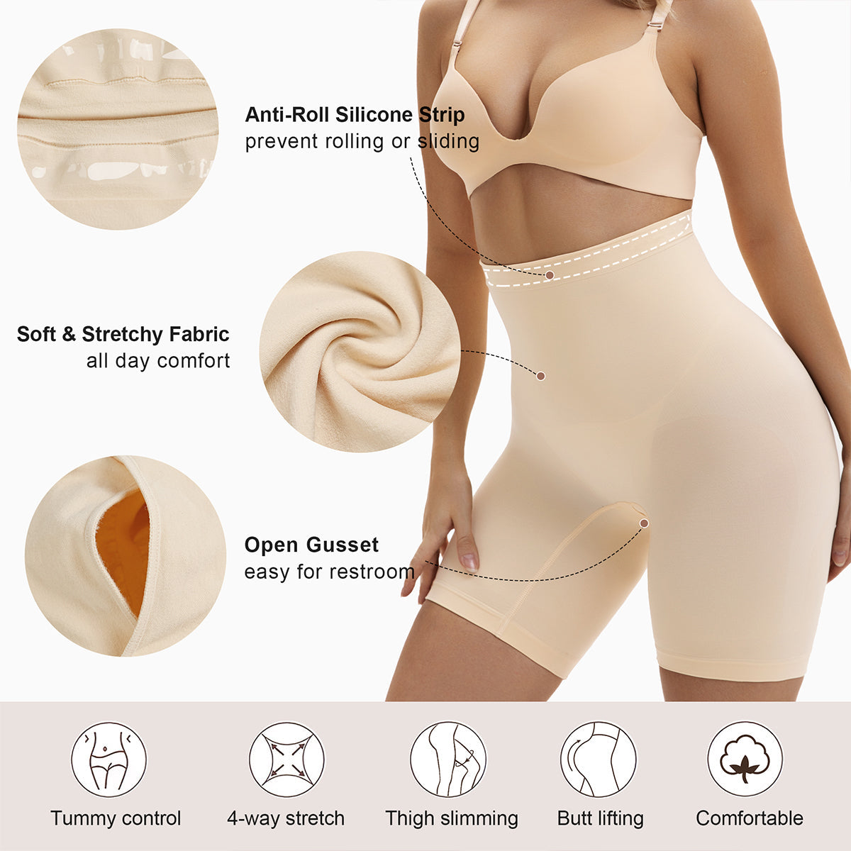 SHAPEDY High-Waisted Tummy Control Seamless Control Paints