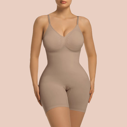 SHAPEDY Mid-Thigh Tummy Control Bodysuit with Removable Pads