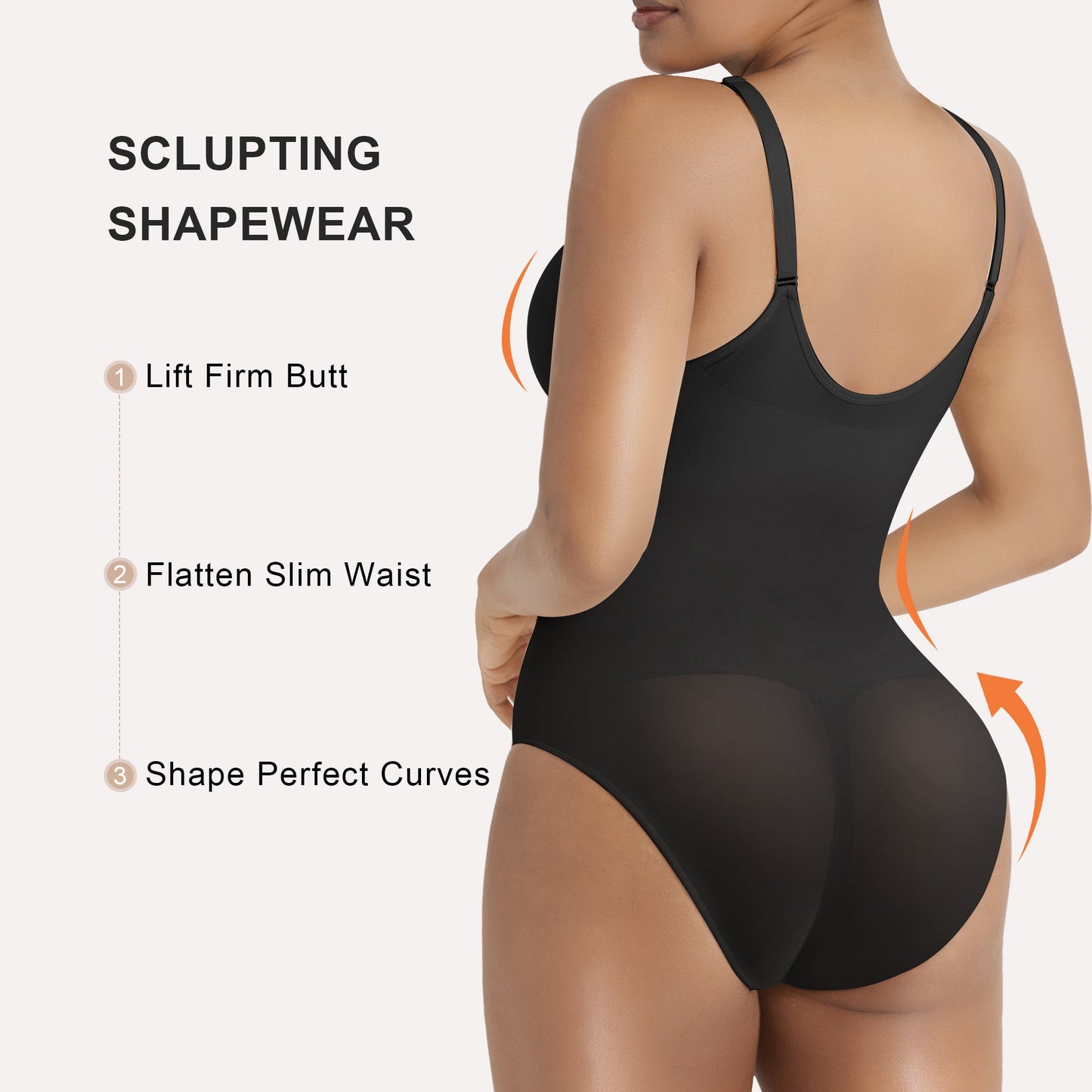 SHAPEDY Zip-Up Tummy Control Brief Bodysuit