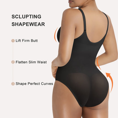 SHAPEDY Zip-Up Tummy Control Brief Bodysuit