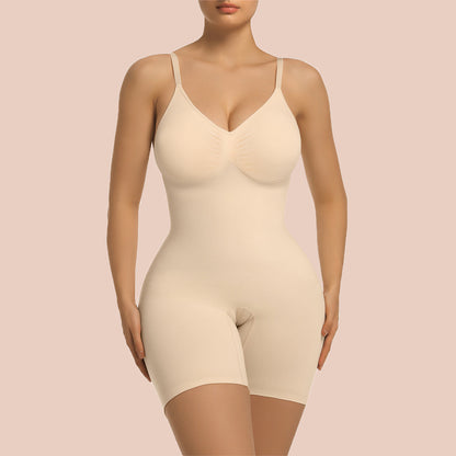 SHAPEDY Mid-Thigh Tummy Control Bodysuit with Removable Pads