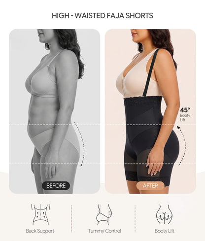 SHAPEDY V-Shaped Strapless Shaper Shorts with Removable Straps