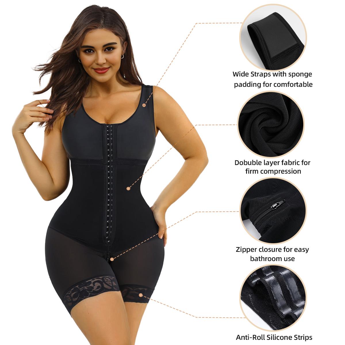 SHAPEDY Full Body Hooked Faja Bodysuit with Zipper Crotch