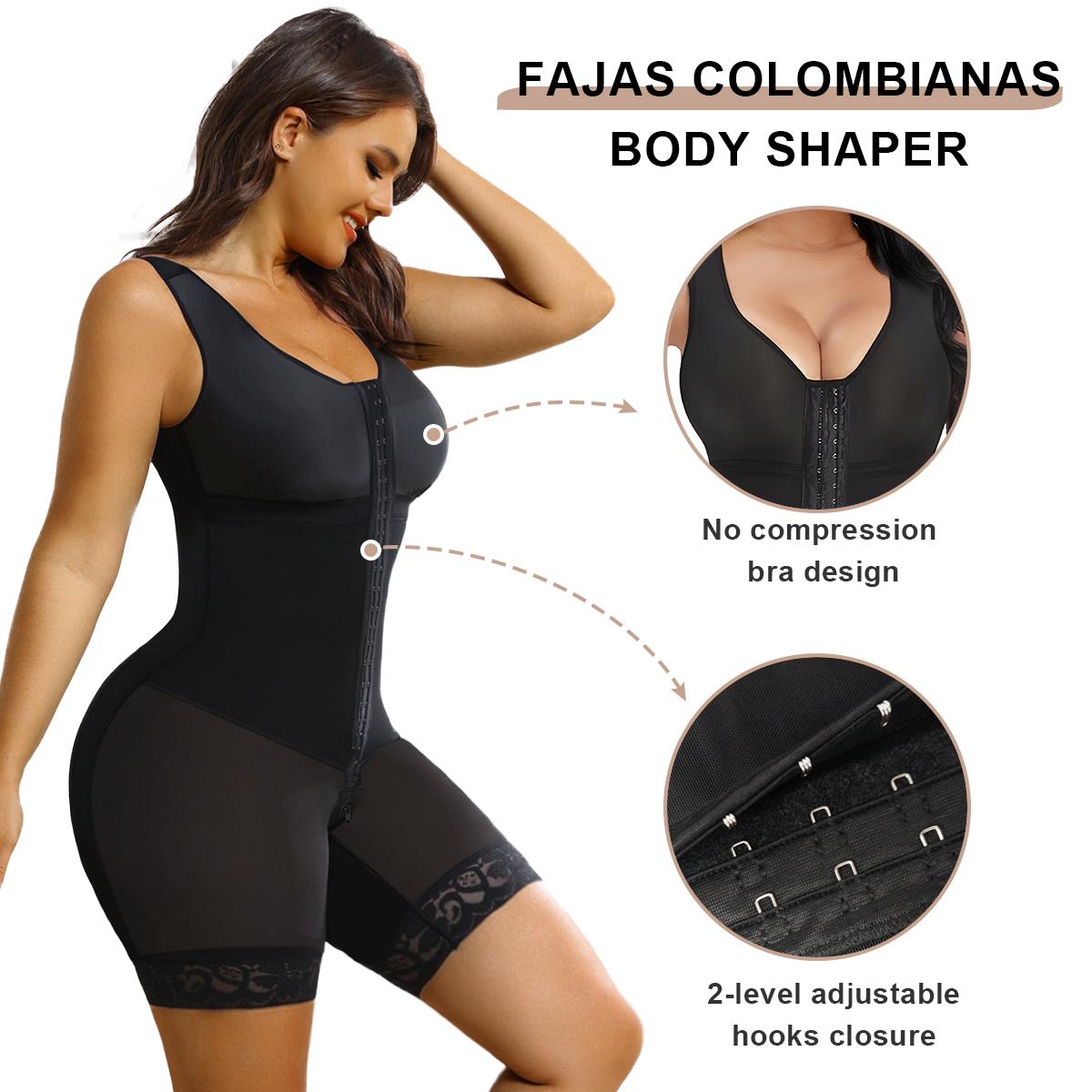 SHAPEDY Full Body Hooked Faja Bodysuit with Zipper Crotch