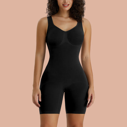SHAPEDY Seamless Wide Starps Mid-Thigh Bodysuit