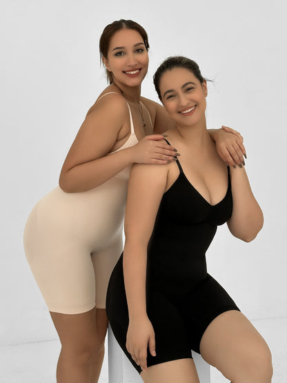 SHAPEDY Mid-Thigh Tummy Control Bodysuit with Removable Pads