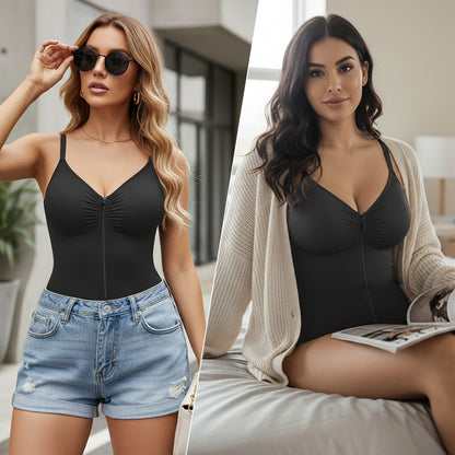 SHAPEDY Zip-Up Tummy Control Brief Bodysuit