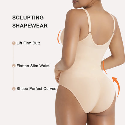 SHAPEDY Zip-Up Tummy Control Brief Bodysuit