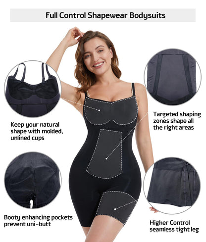 SHAPEDY One-Piece Seamless Core-Sculpting Shorts Bodysuit
