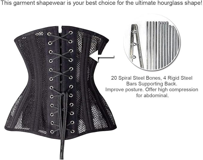 SHAPERX Longline 24-Steel-Bones Heavy Duty Cincher Weight Loss Corset