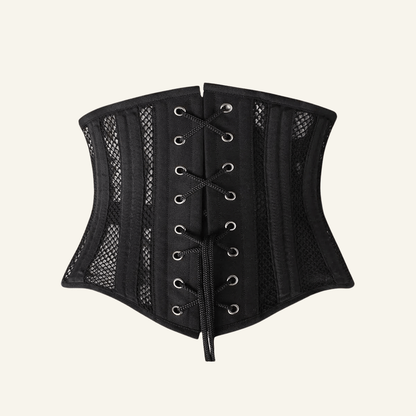 SHAPERX 26-Steel-Bones Mesh Corset Breathable Waist Trainer for Short Torso