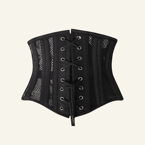SHAPERX 26-Steel-Bones Mesh Corset Breathable Waist Trainer for Short Torso