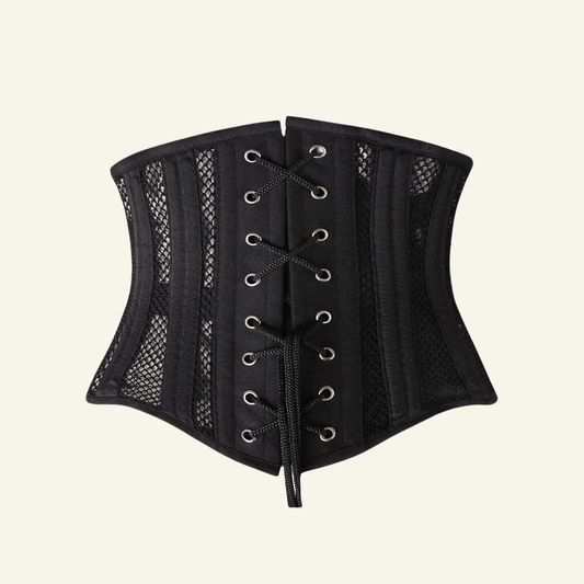 SHAPERX 26-Steel-Bones Mesh Corset Breathable Waist Trainer for Short Torso