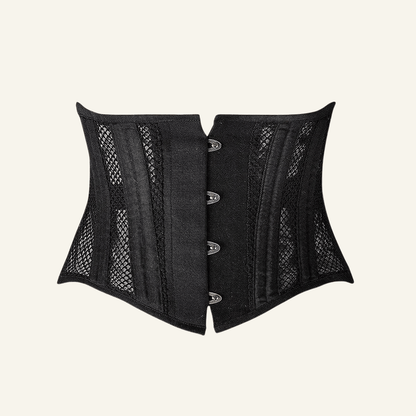 SHAPERX 26-Steel-Bones Mesh Corset Breathable Waist Trainer for Short Torso