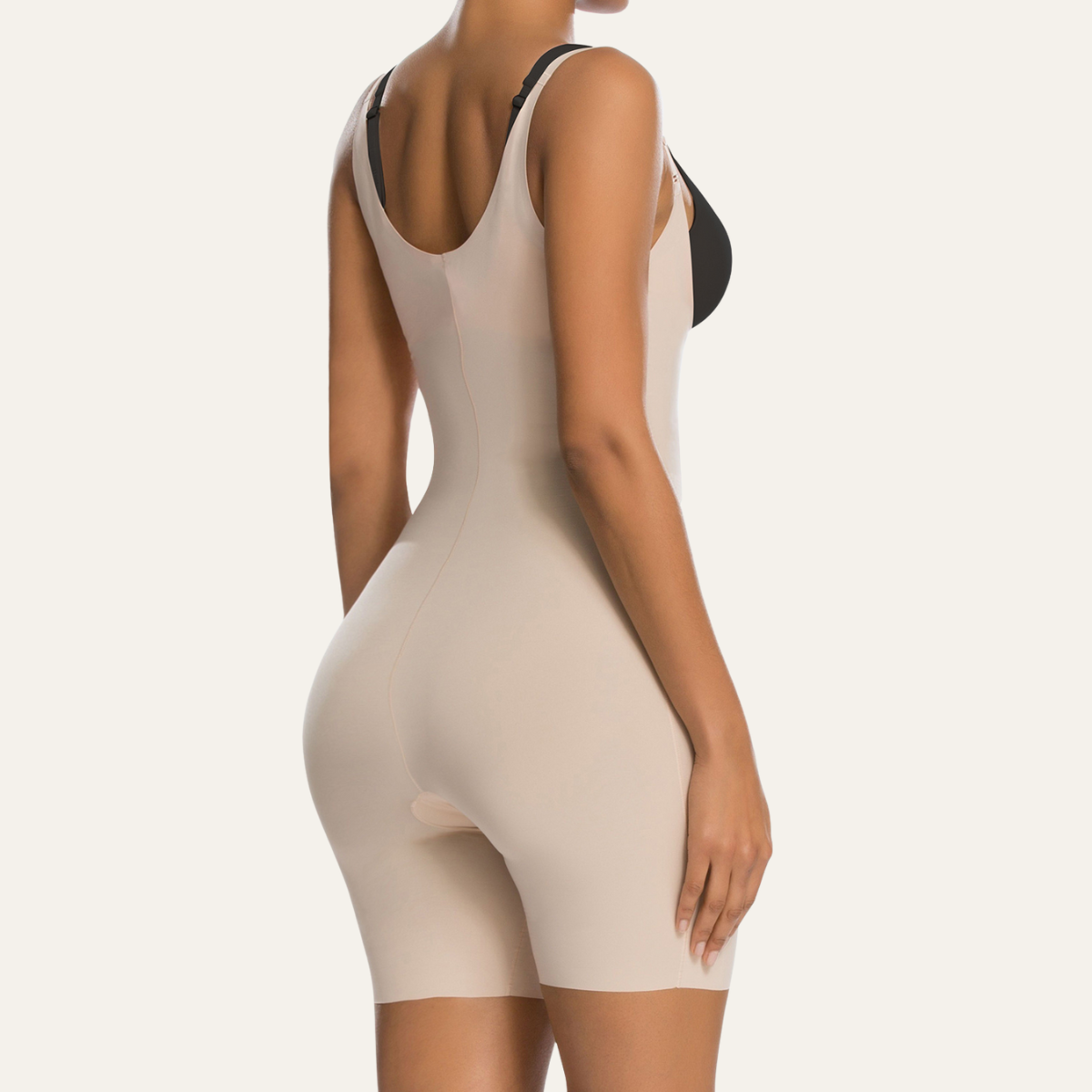 SHAPEDY One-Piece Seamless Core-Sculpting Open-Bust Shorts Bodysuit