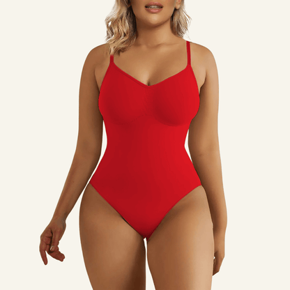 SHAPEDY Seamless Adjustable Straps Tummy Control Thong Bodysuit