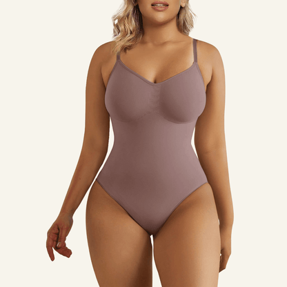 SHAPEDY Seamless Adjustable Straps Tummy Control Thong Bodysuit