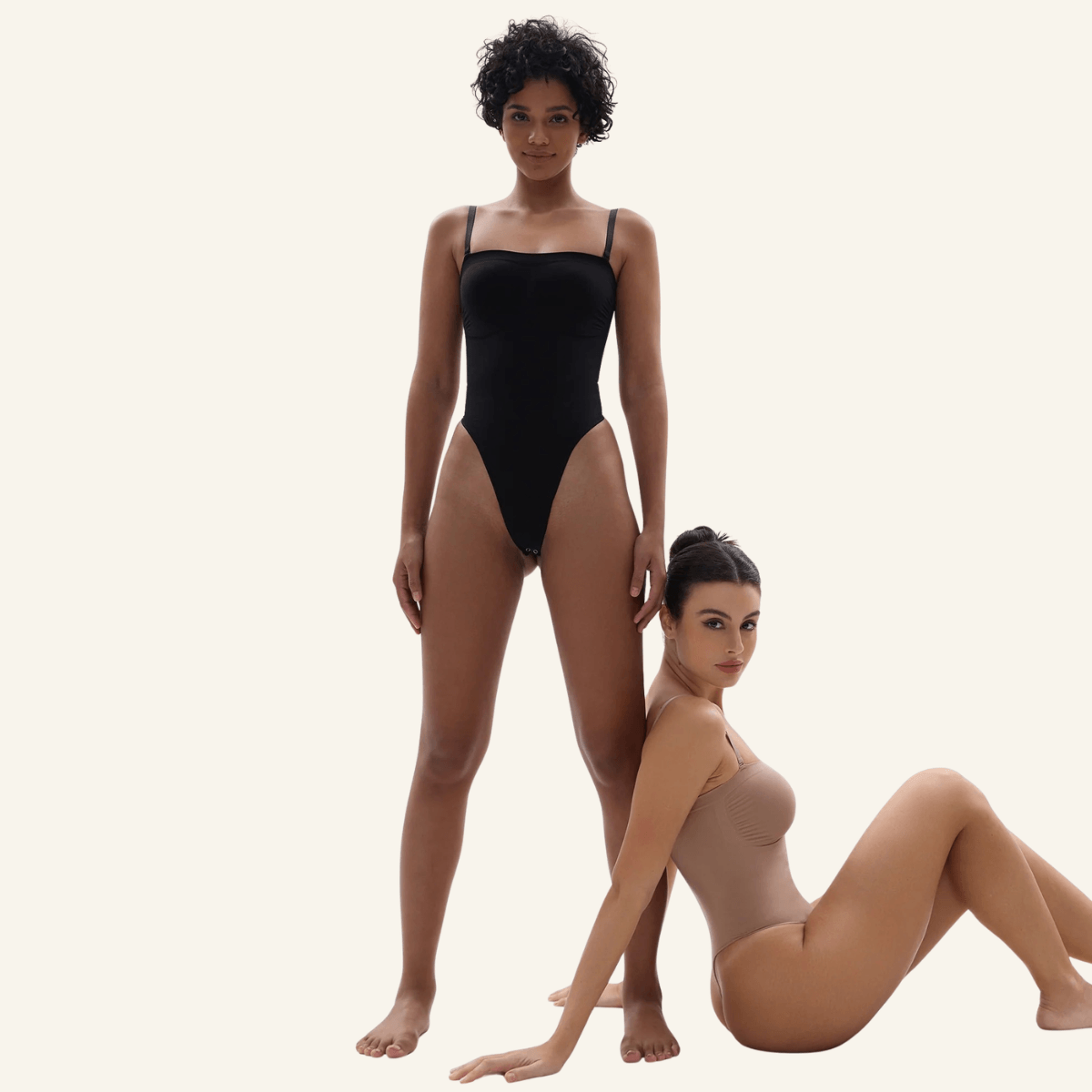 SHAPEDY Seamless Thong Bodysuit with Removable Straps
