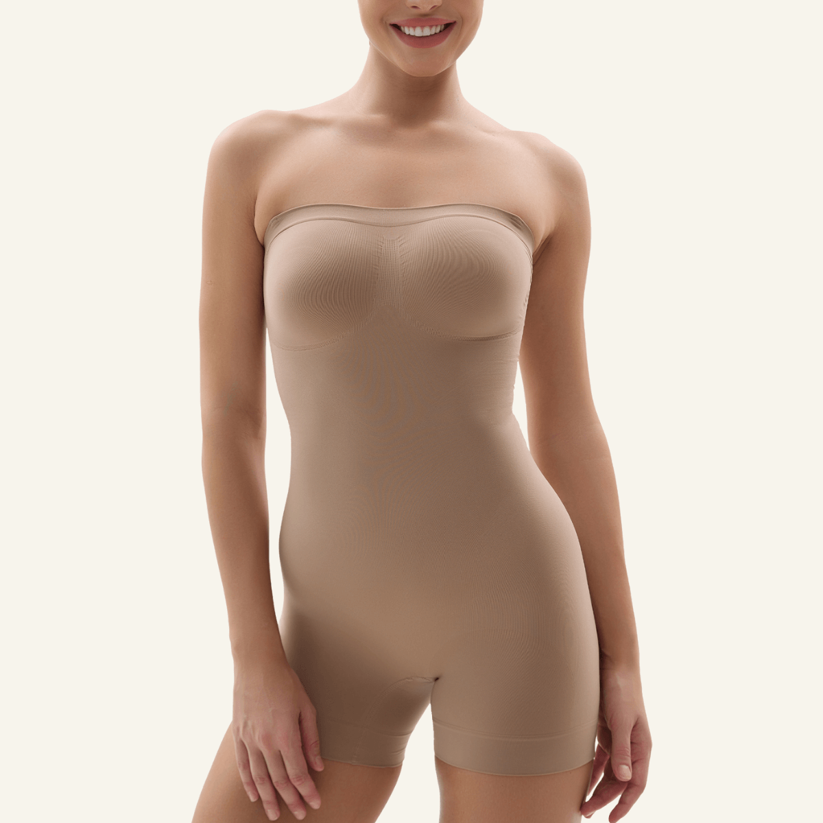 SHAPEDY Seamless Short Bodysuit with Removable Straps