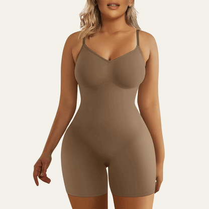 SHAPEDY Seamless Adjustable Straps Tummy Control Shorts Bodysuit