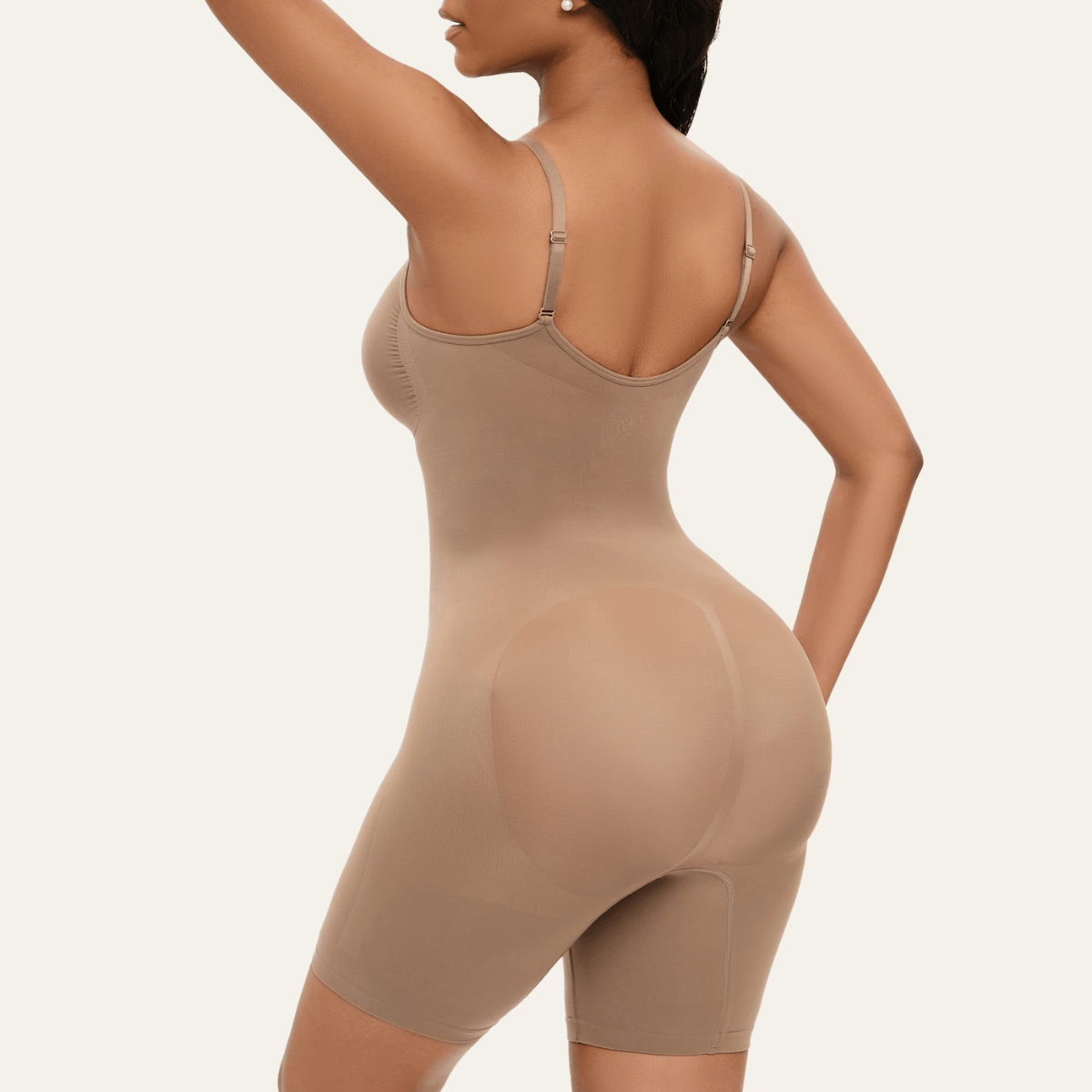 SHAPEDY Seamless Adjustable Straps Tummy Control Shorts Bodysuit
