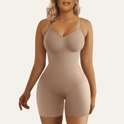 SHAPEDY Seamless Adjustable Straps Tummy Control Shorts Bodysuit