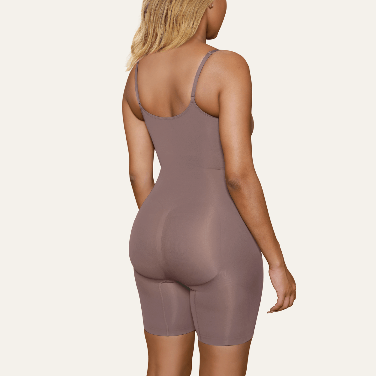 SHAPEDY Seamless Adjustable Straps Tummy Control Shorts Bodysuit