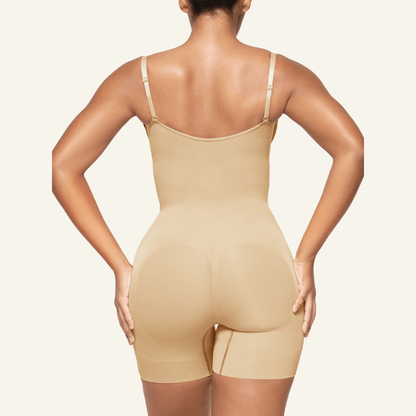 SHAPEDY Seamless Open-Bust Tummy Control Shorts Bodysuit