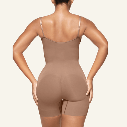 SHAPEDY Seamless Open-Bust Tummy Control Shorts Bodysuit