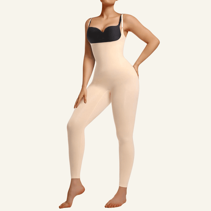 SHAPEDY 3-in-1 Seamless Open-Bust Tummy Control Legging Bodysuit