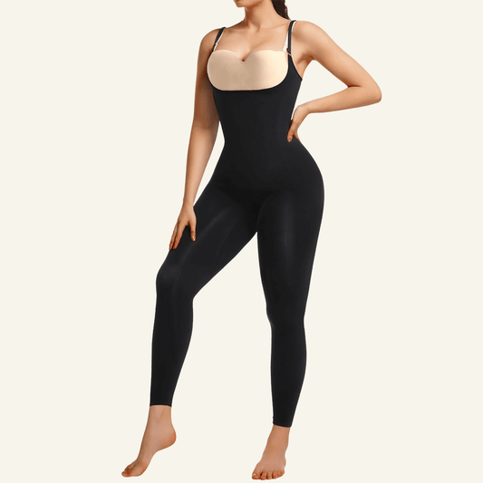 SHAPEDY 3-in-1 Seamless Open-Bust Tummy Control Legging Bodysuit