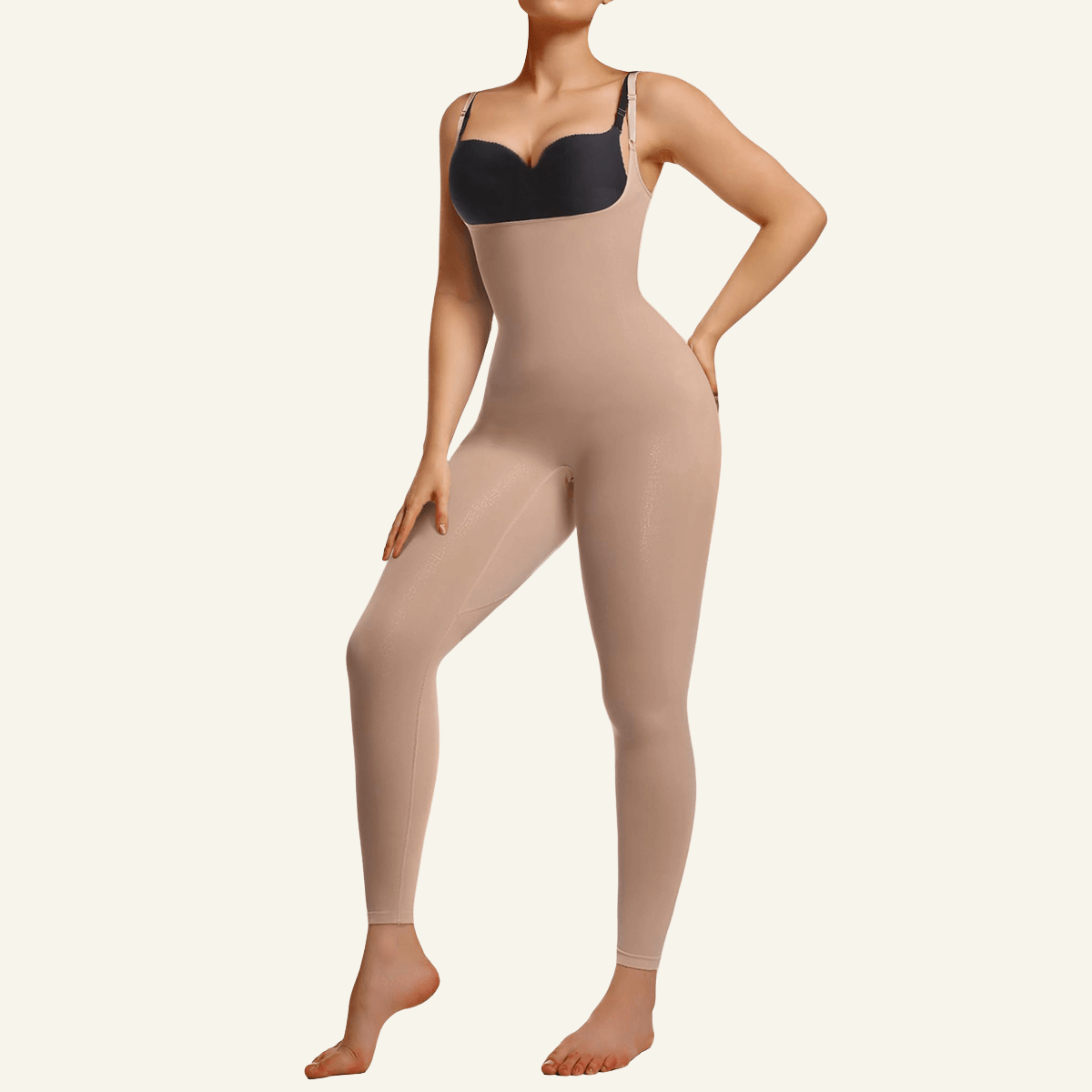 SHAPEDY 3-in-1 Seamless Open-Bust Tummy Control Legging Bodysuit