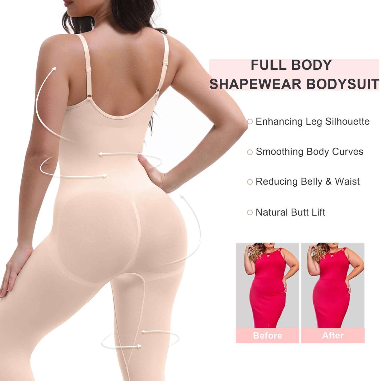 SHAPEDY 3-in-1 Seamless Full Body Compression Legging Bodysuit