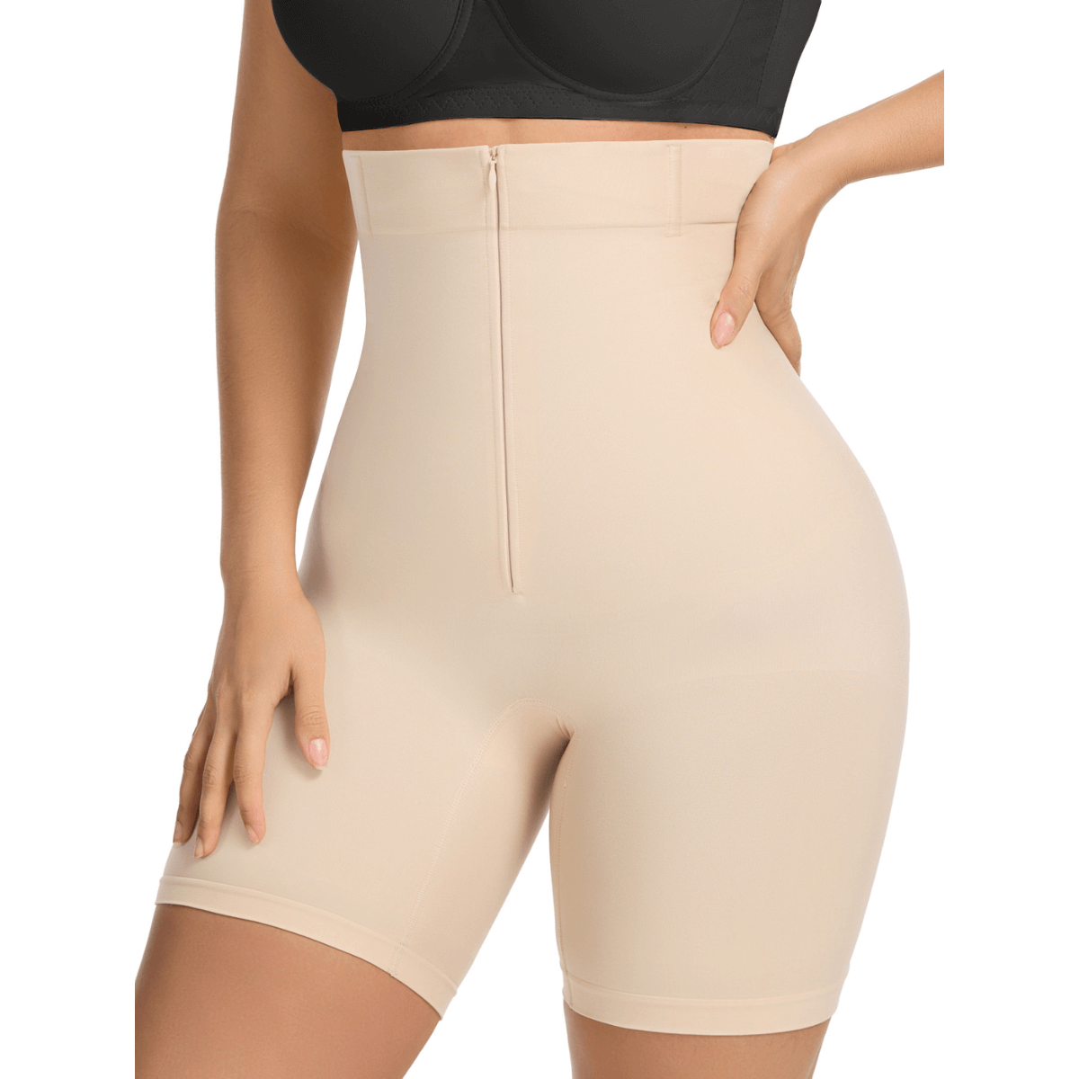 SHAPEDY High-Waisted Zip & Hook Shaper Shorts