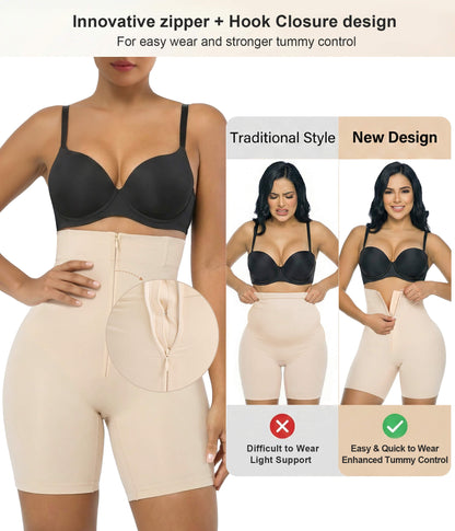 SHAPEDY High-Waisted Zip & Hook Shaper Shorts