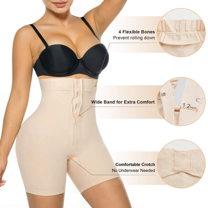 SHAPEDY High-Waisted Zip & Hook Shaper Shorts