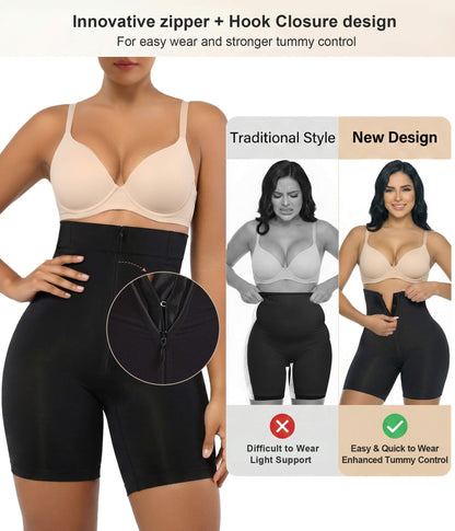 SHAPEDY High-Waisted Zip & Hook Shaper Shorts