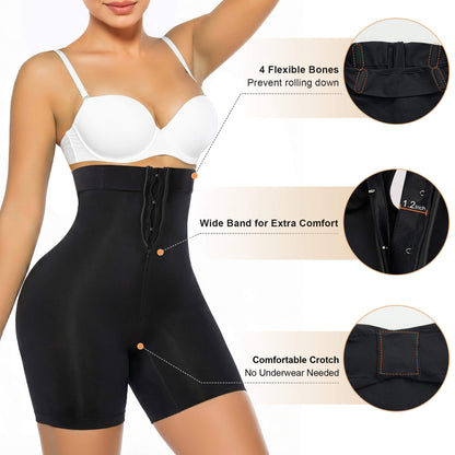 SHAPEDY High-Waisted Zip & Hook Shaper Shorts