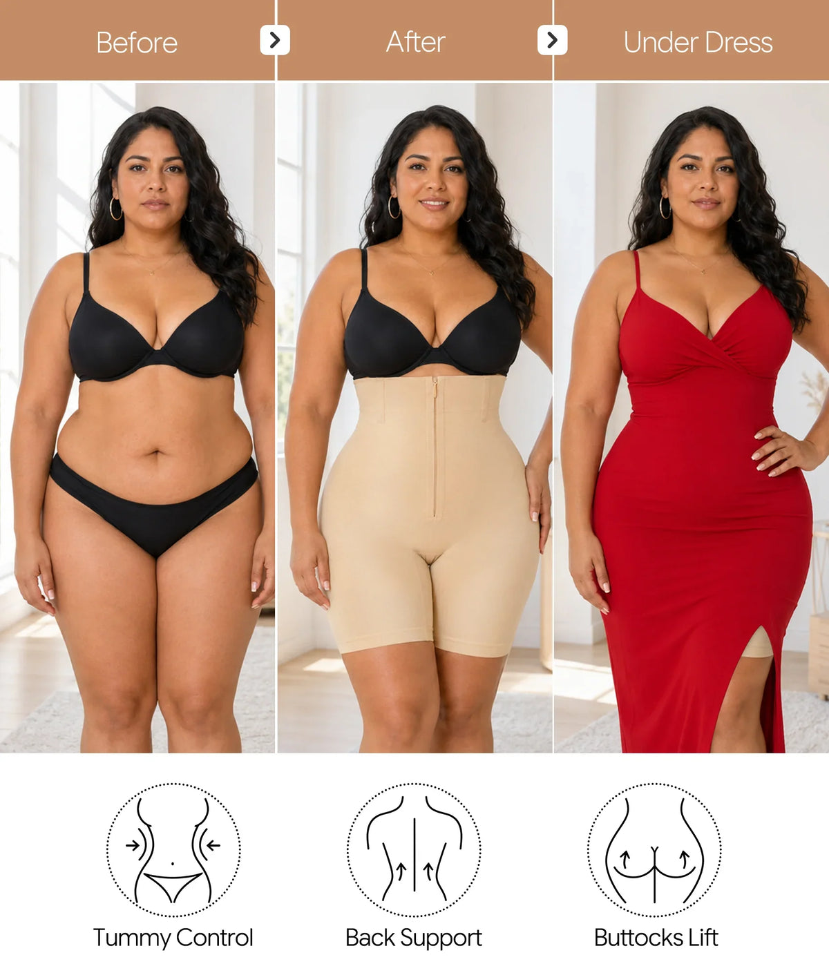 SHAPEDY Upgraded High-Waisted Shaper Shorts - Open Crotch