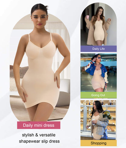 SHAPEDY Seamless Tummy Control Sculpting Slip Dress