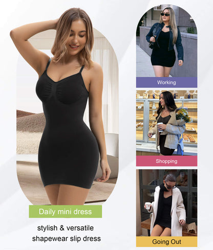 SHAPEDY Seamless Tummy Control Sculpting Slip Dress