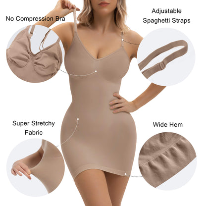 SHAPEDY Seamless Tummy Control Sculpting Slip Dress