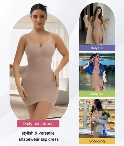 SHAPEDY Seamless Tummy Control Sculpting Slip Dress