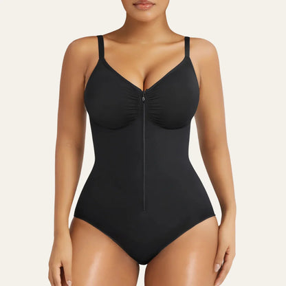 SHAPEDY Zip-Up Tummy Control Brief Bodysuit