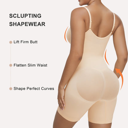 SHAPEDY Zip-Up Tummy Control Short Bodysuit