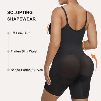 SHAPEDY Zip-Up Tummy Control Short Bodysuit