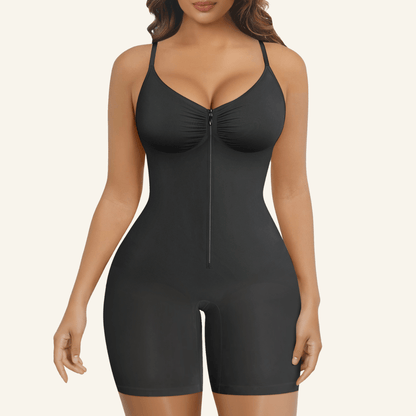 SHAPEDY Zip-Up Tummy Control Short Bodysuit